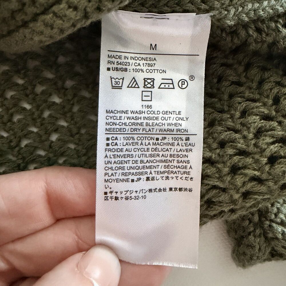 Banana Republic Women’s Open Stitch Knit Sweater Vegan Green Size Medium - Picture 7 of 12